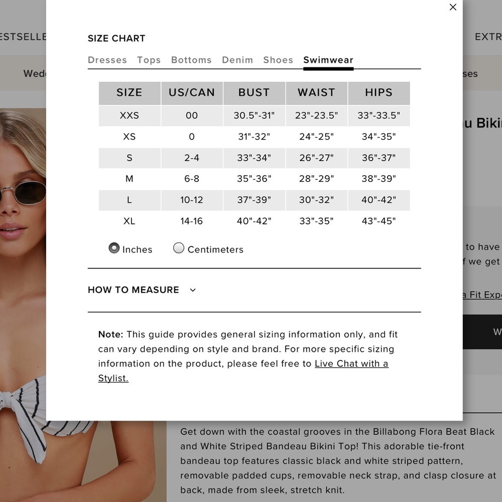 Billabong Flora Beat Striped Bandeau Bikini Top - Picture 14 of 14